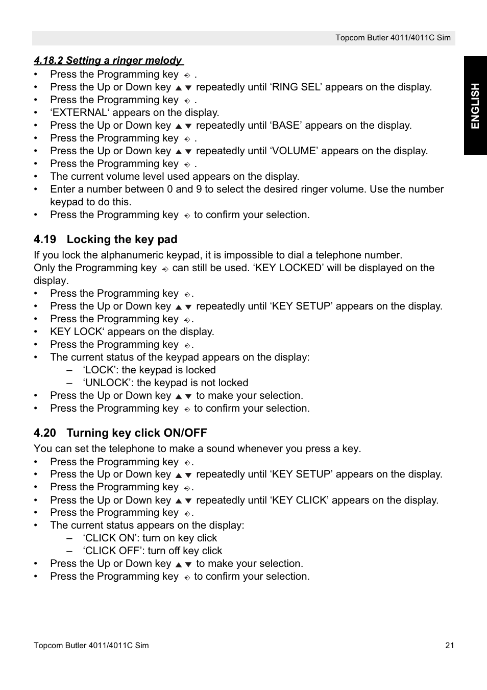 Topcom 4011C SIM User Manual | Page 21 / 36