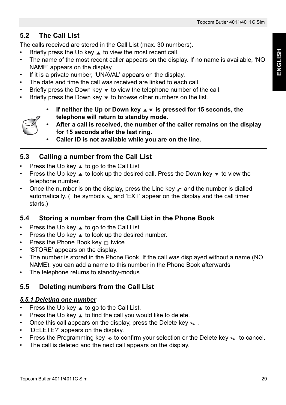 Topcom 4011C SIM User Manual | Page 29 / 36