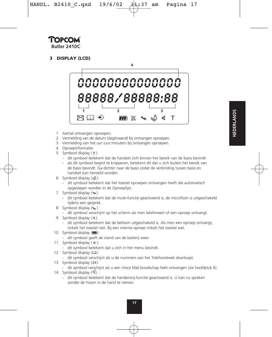 Topcom BUTLER 2410 C User Manual | Page 17 / 84