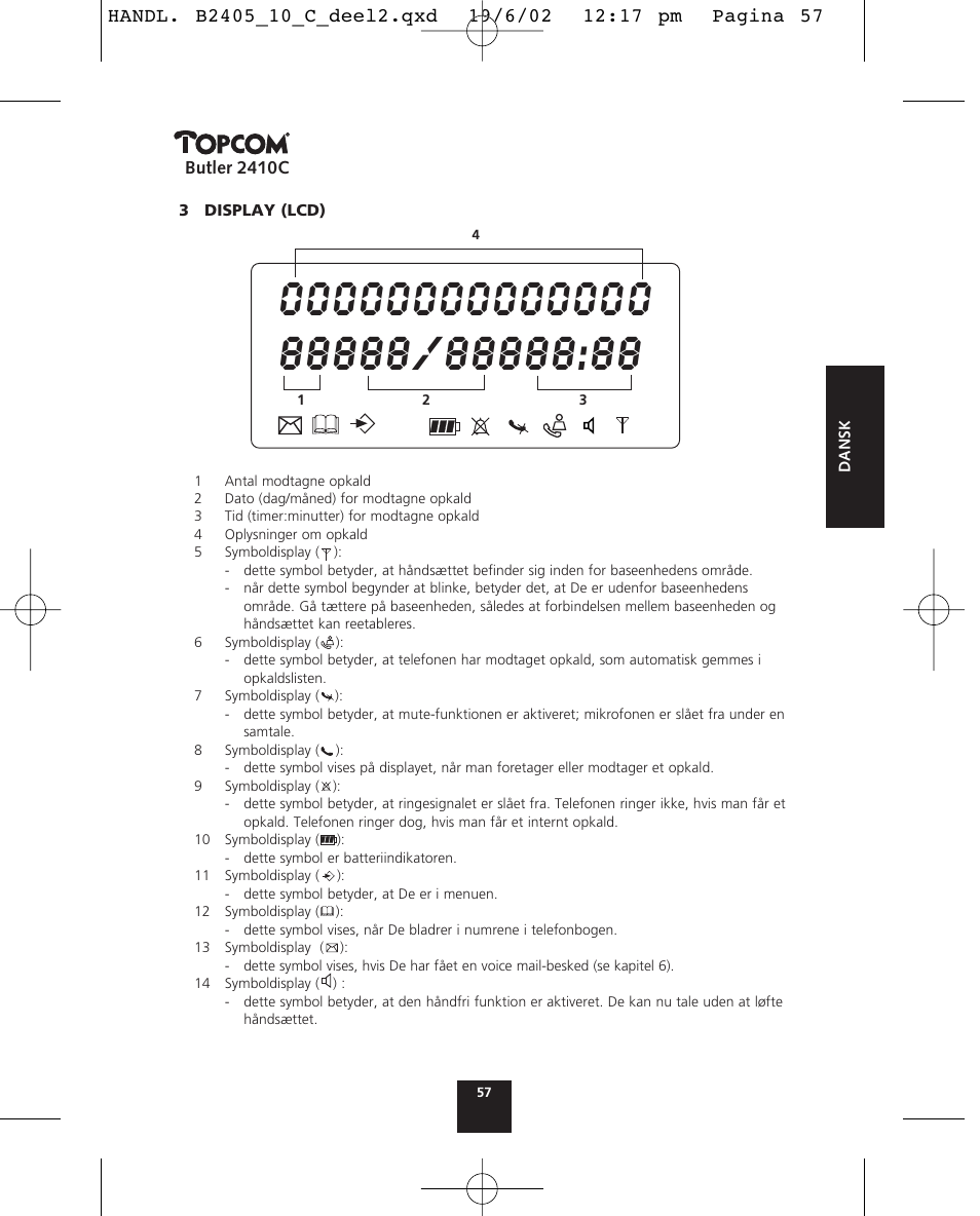 Topcom BUTLER 2410 C User Manual | Page 57 / 84