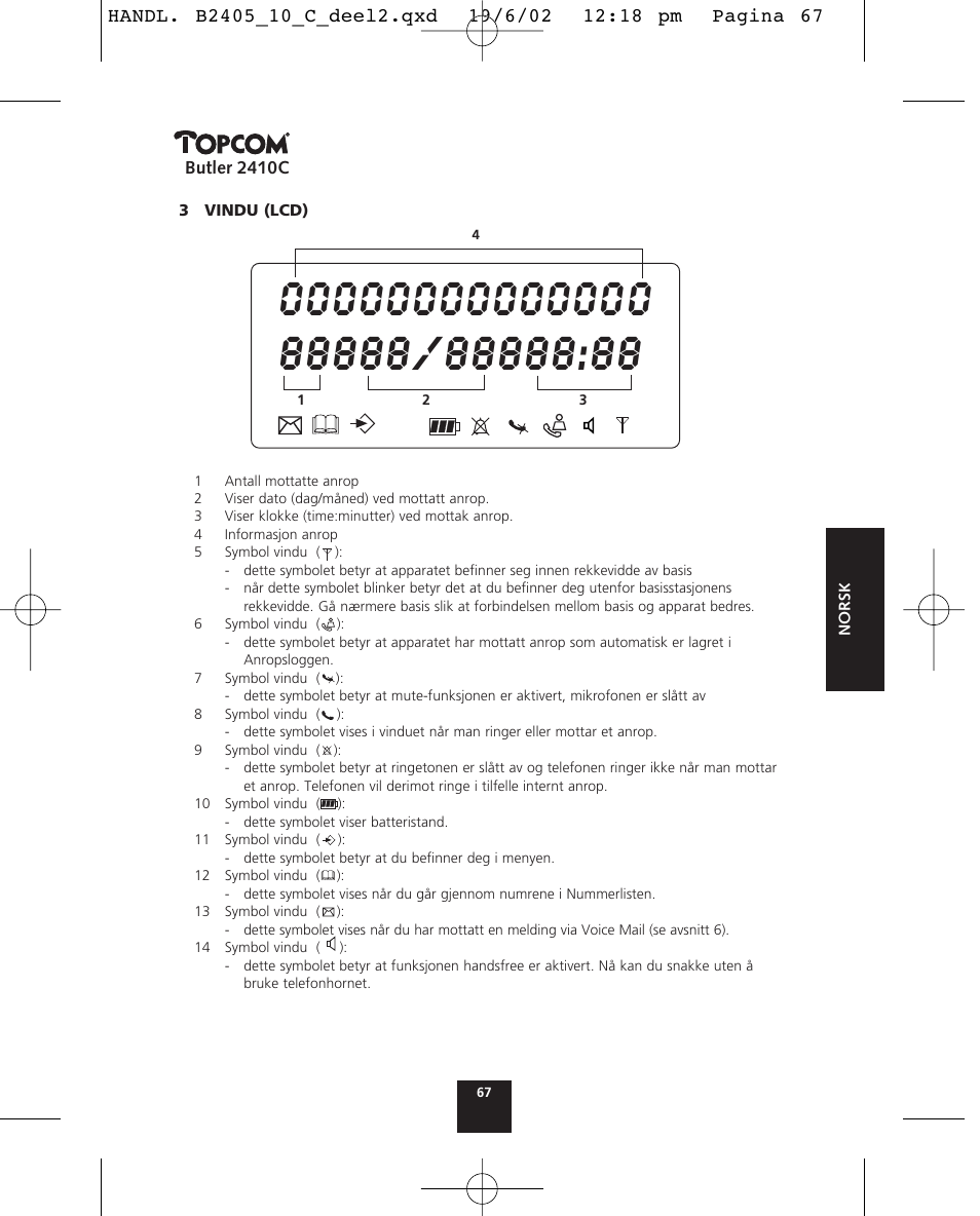 Topcom BUTLER 2410 C User Manual | Page 67 / 84