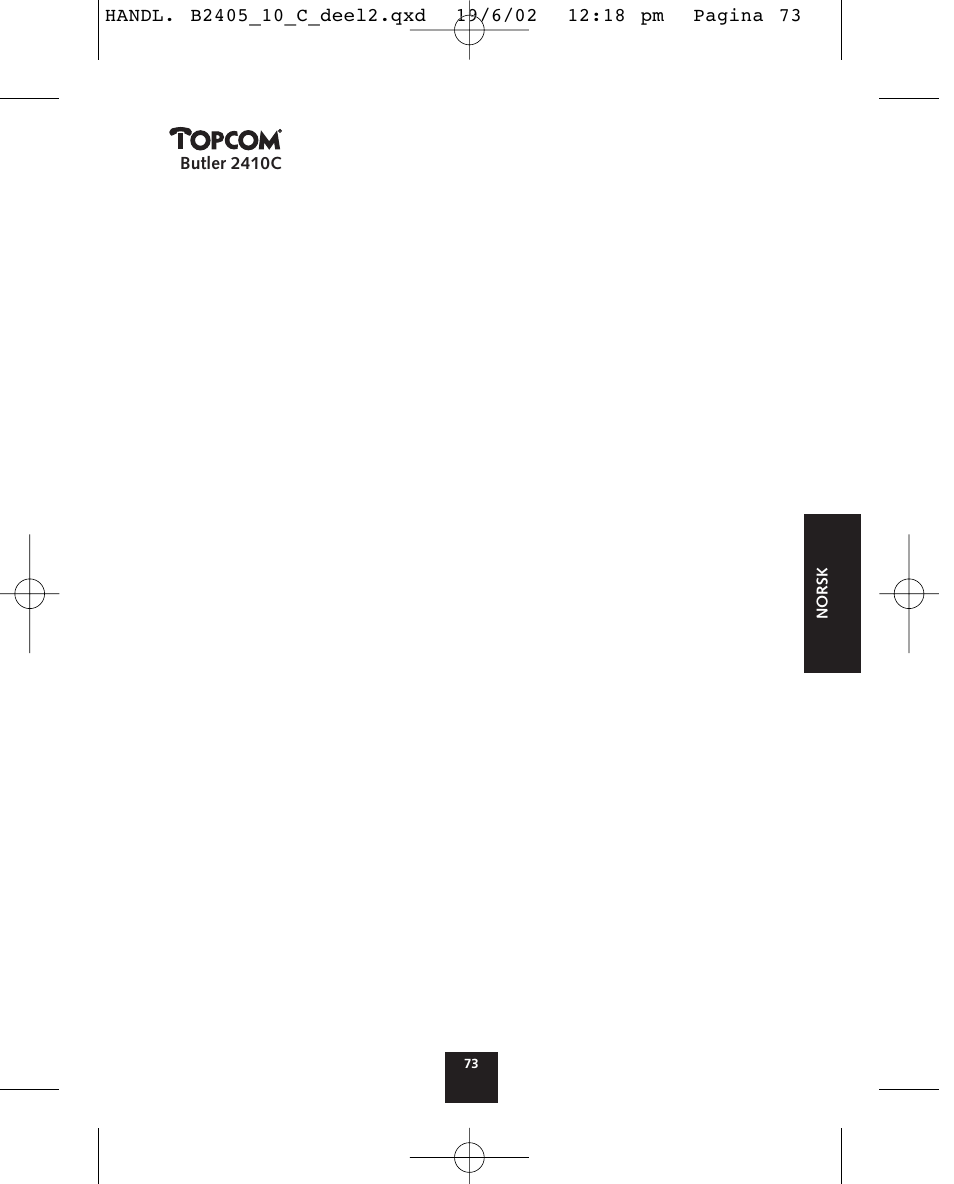 Topcom BUTLER 2410 C User Manual | Page 73 / 84