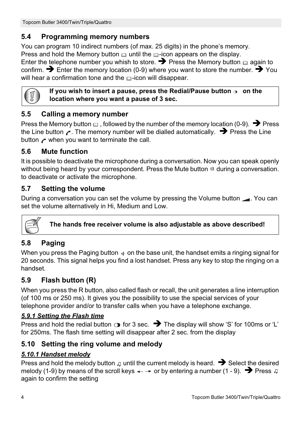 Topcom Butler 3400 User Manual | Page 4 / 12