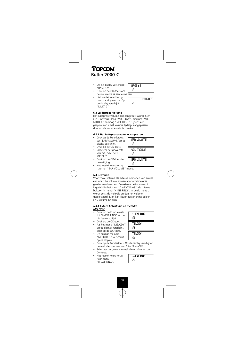 Butler 2000 c | Topcom Butler 2000 C User Manual | Page 18 / 76