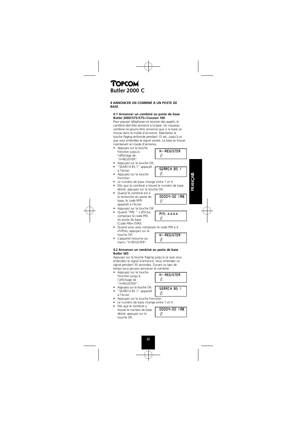 Butler 2000 c | Topcom Butler 2000 C User Manual | Page 25 / 76