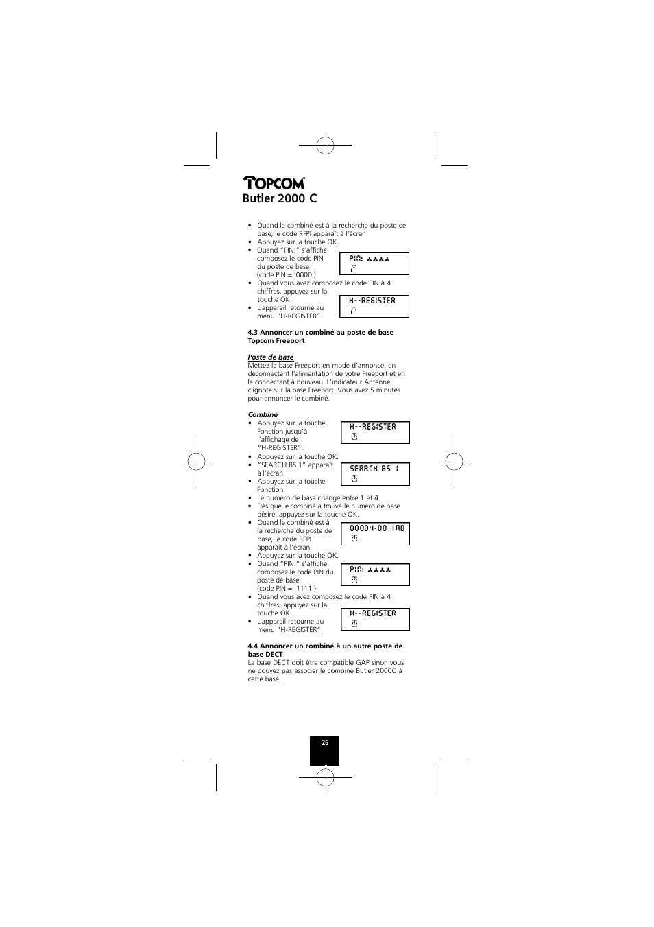 Butler 2000 c | Topcom Butler 2000 C User Manual | Page 26 / 76