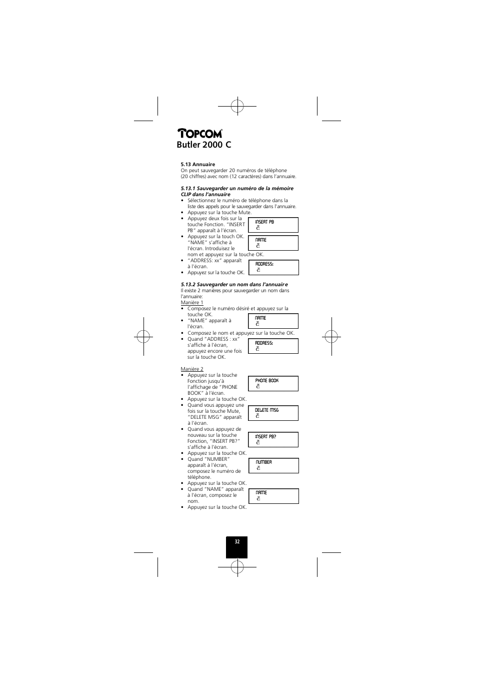 Butler 2000 c | Topcom Butler 2000 C User Manual | Page 32 / 76