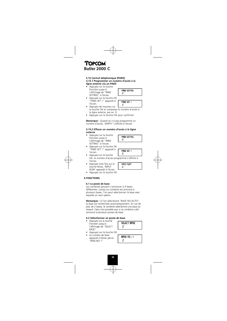 Butler 2000 c | Topcom Butler 2000 C User Manual | Page 34 / 76