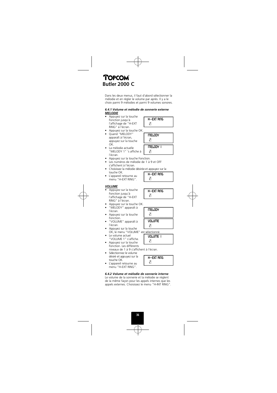 Butler 2000 c | Topcom Butler 2000 C User Manual | Page 36 / 76