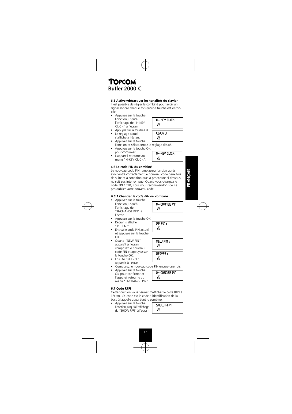 Butler 2000 c | Topcom Butler 2000 C User Manual | Page 37 / 76