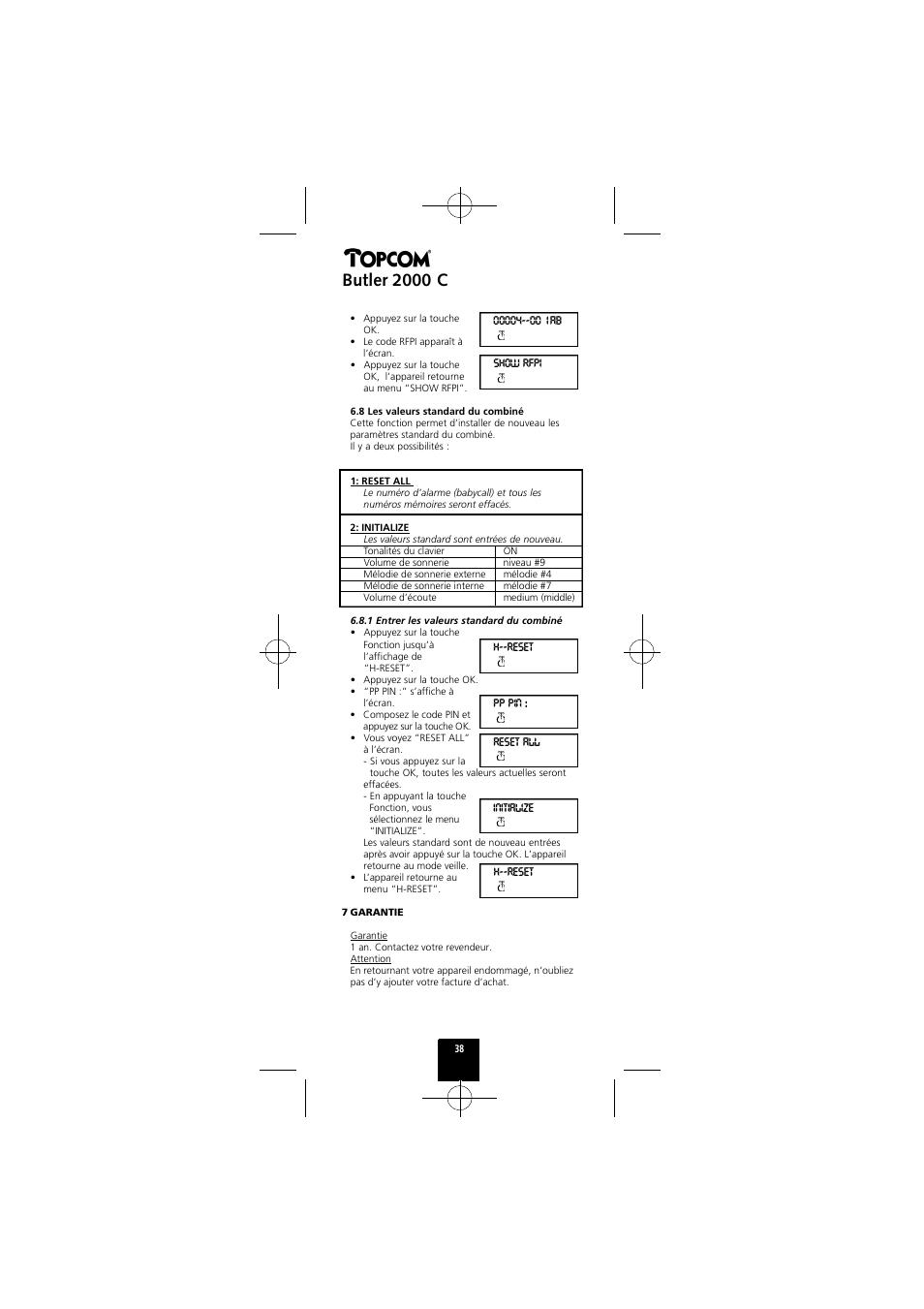 Butler 2000 c | Topcom Butler 2000 C User Manual | Page 38 / 76