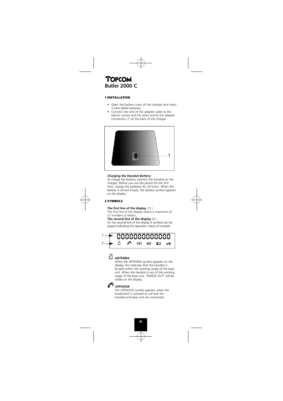 Butler 2000 c | Topcom Butler 2000 C User Manual | Page 40 / 76