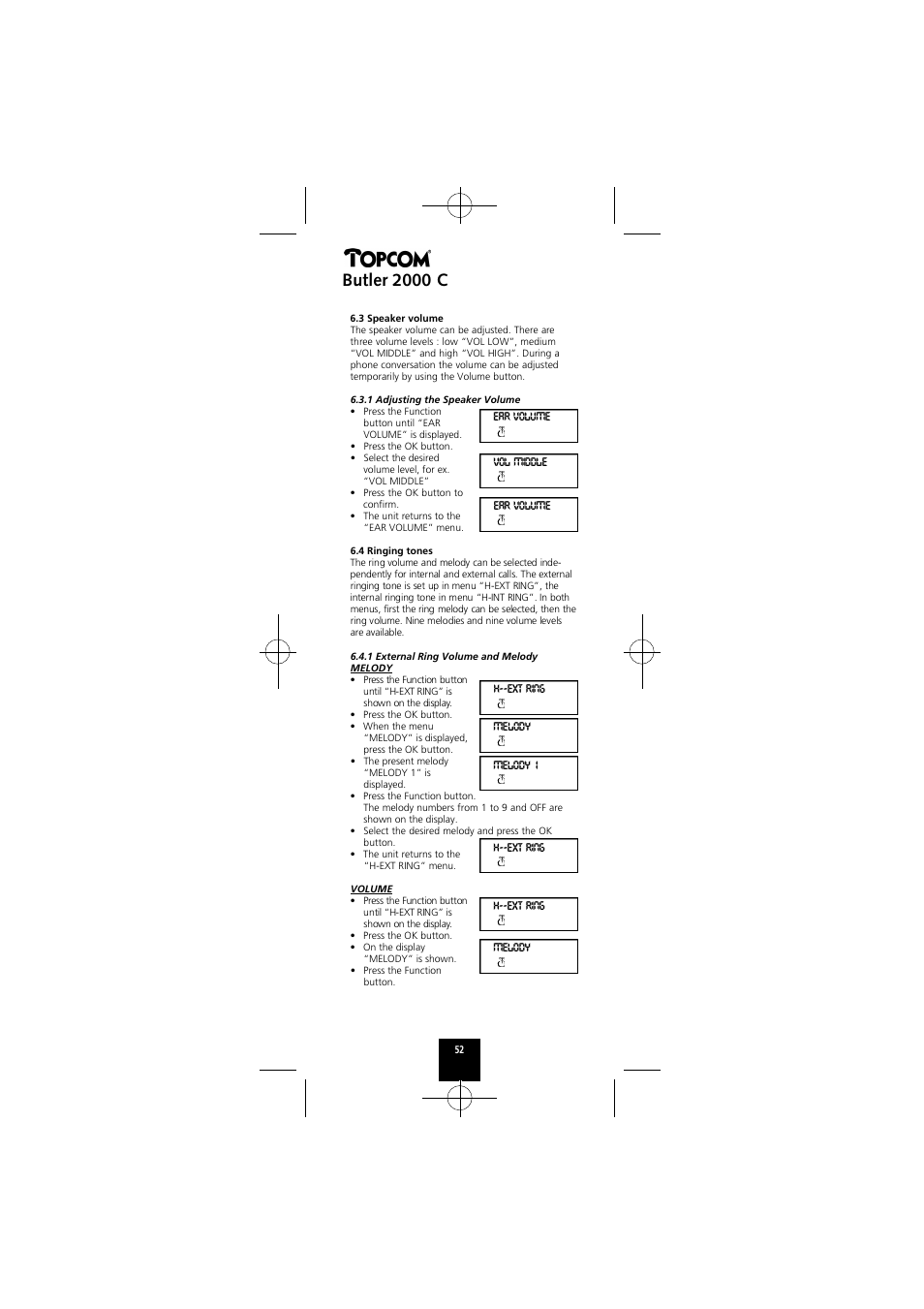 Butler 2000 c | Topcom Butler 2000 C User Manual | Page 52 / 76