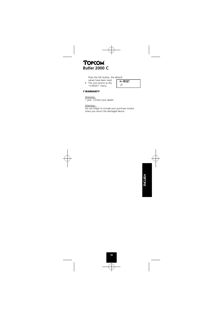 Butler 2000 c | Topcom Butler 2000 C User Manual | Page 55 / 76