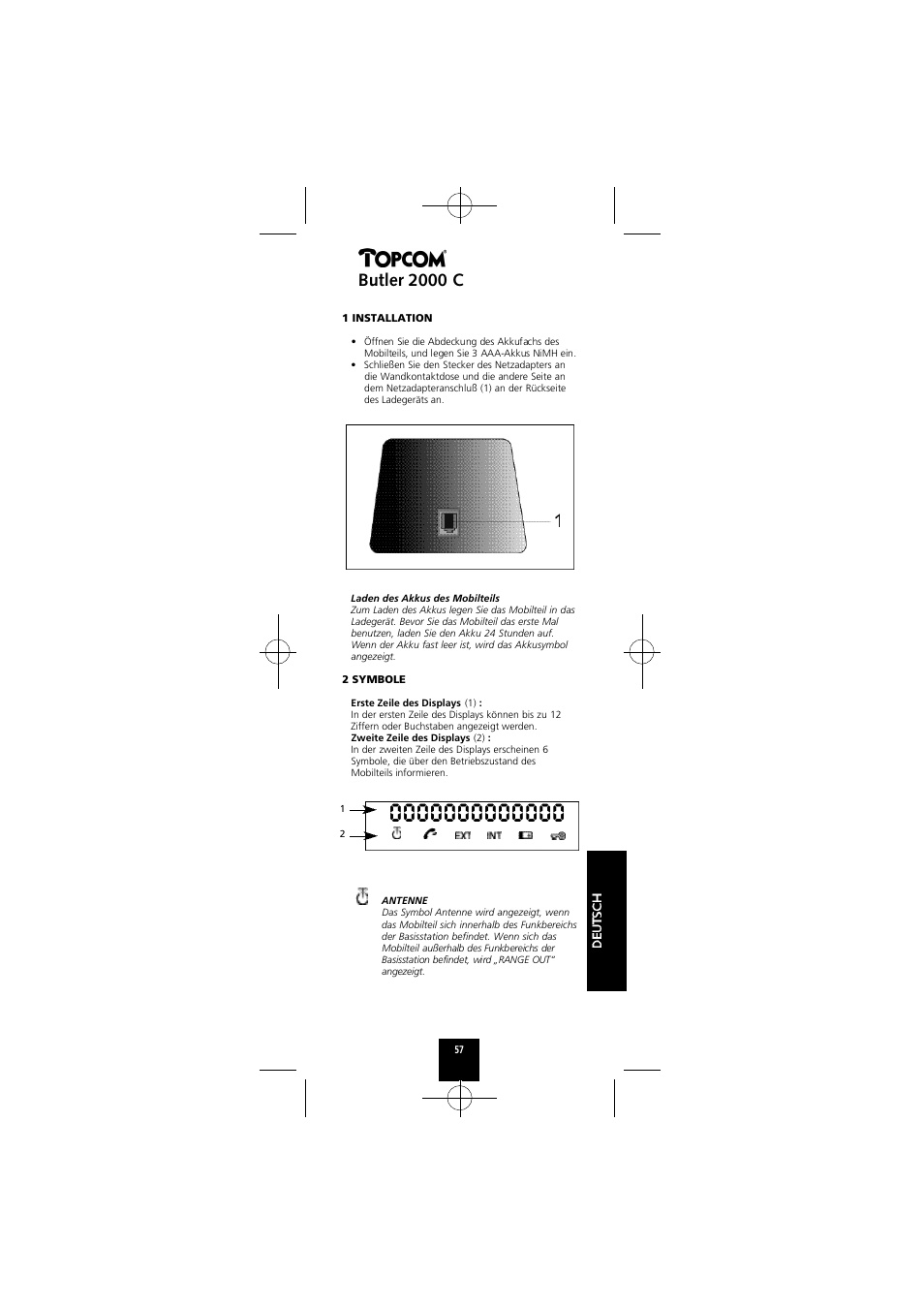 Butler 2000 c | Topcom Butler 2000 C User Manual | Page 57 / 76