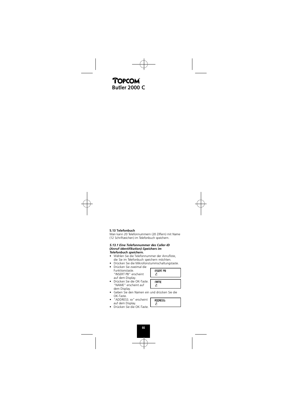 Butler 2000 c | Topcom Butler 2000 C User Manual | Page 66 / 76