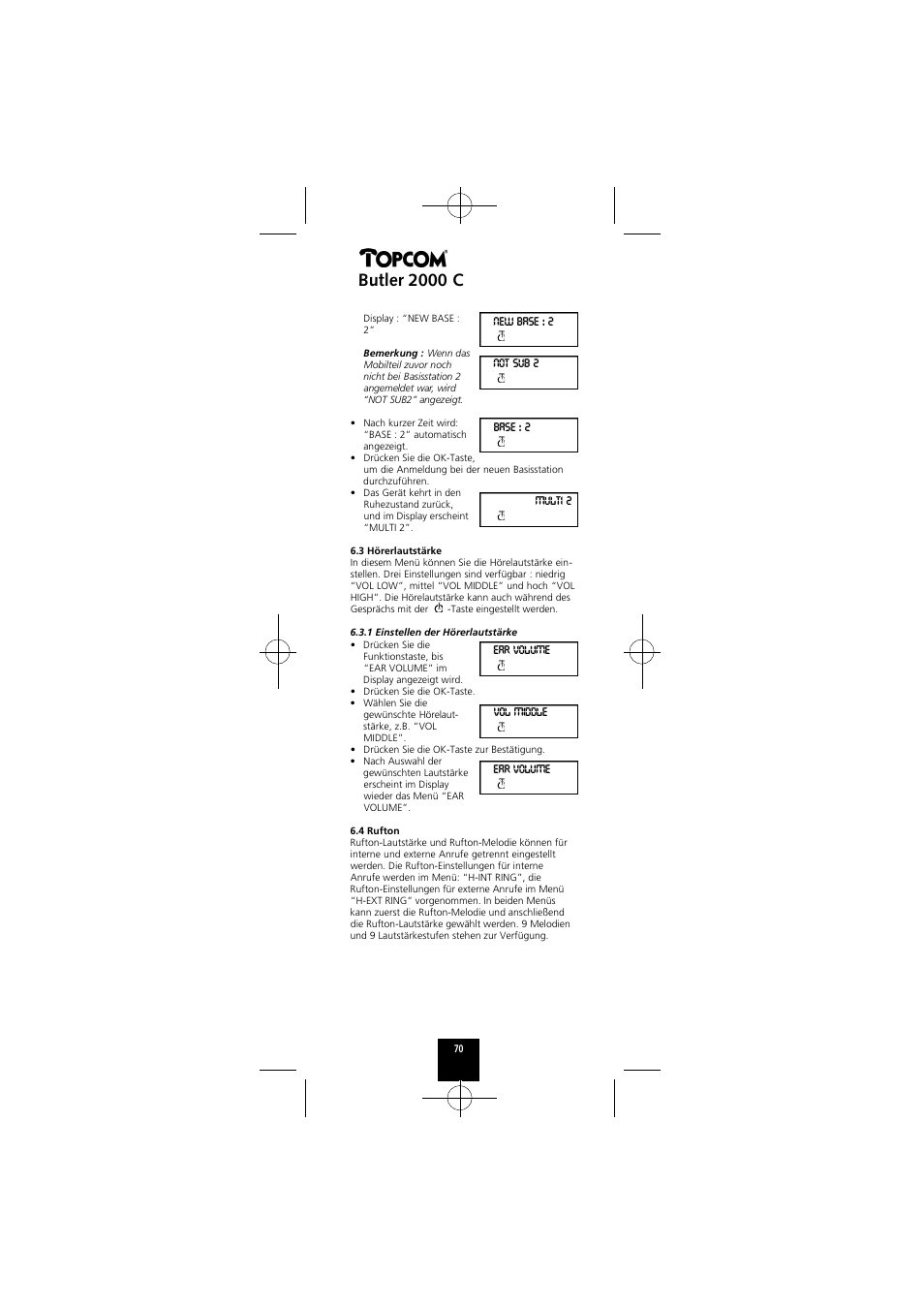 Butler 2000 c | Topcom Butler 2000 C User Manual | Page 70 / 76