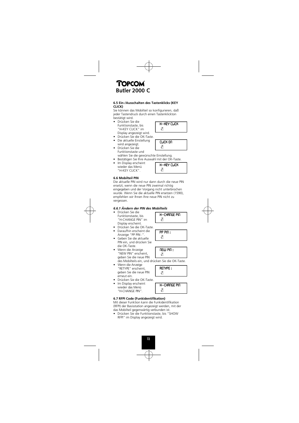 Butler 2000 c | Topcom Butler 2000 C User Manual | Page 72 / 76