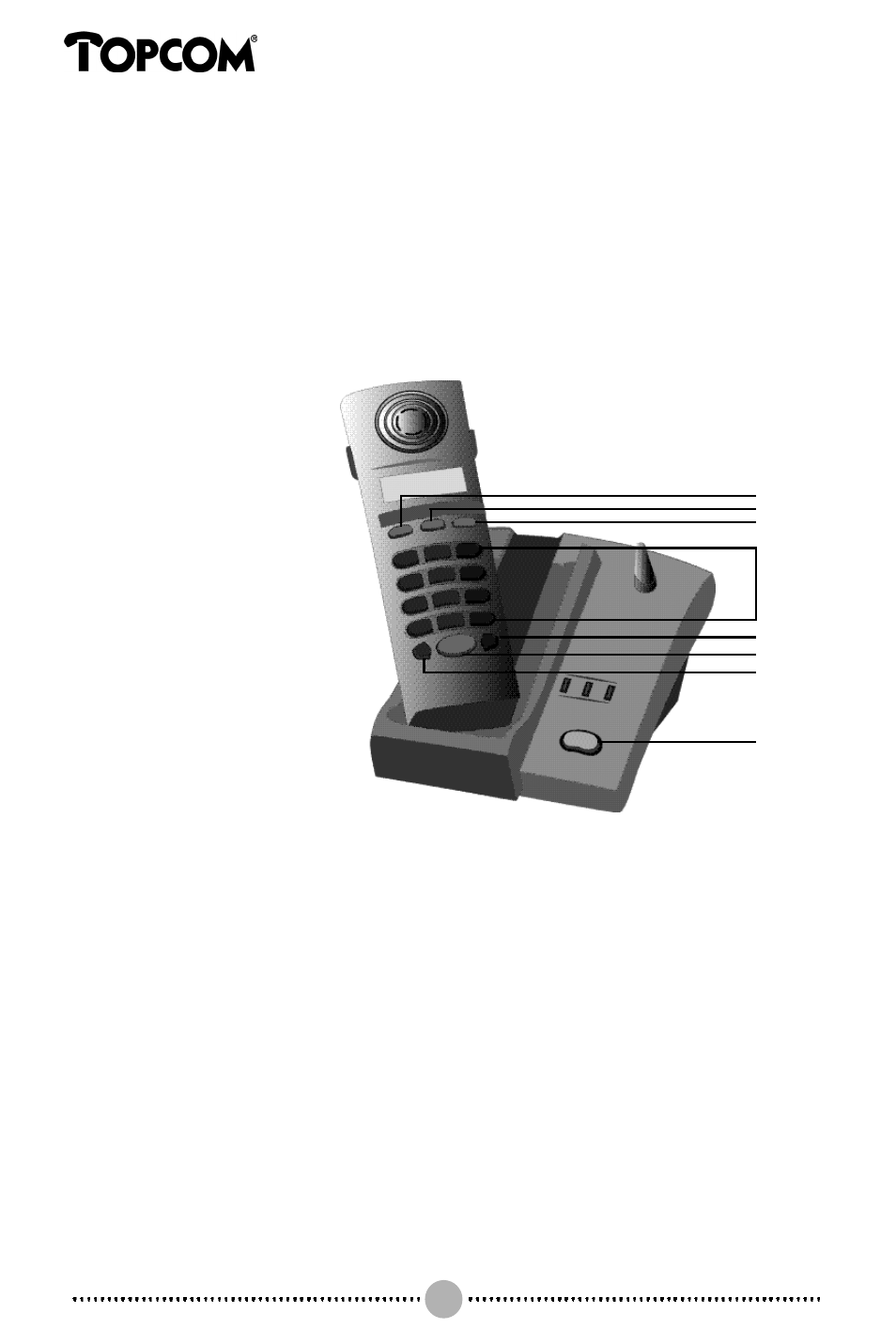1 toetsen, 2 installatie | Topcom BUTLER 132 User Manual | Page 4 / 39