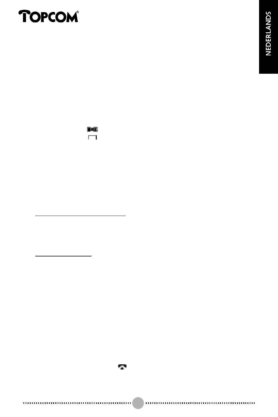 3 lege batterij-indicatie, 4 werking telefoon | Topcom BUTLER 132 User Manual | Page 5 / 39