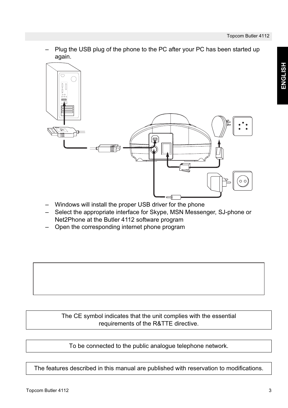 Topcom BUTLER 4112 User Manual | Page 3 / 4