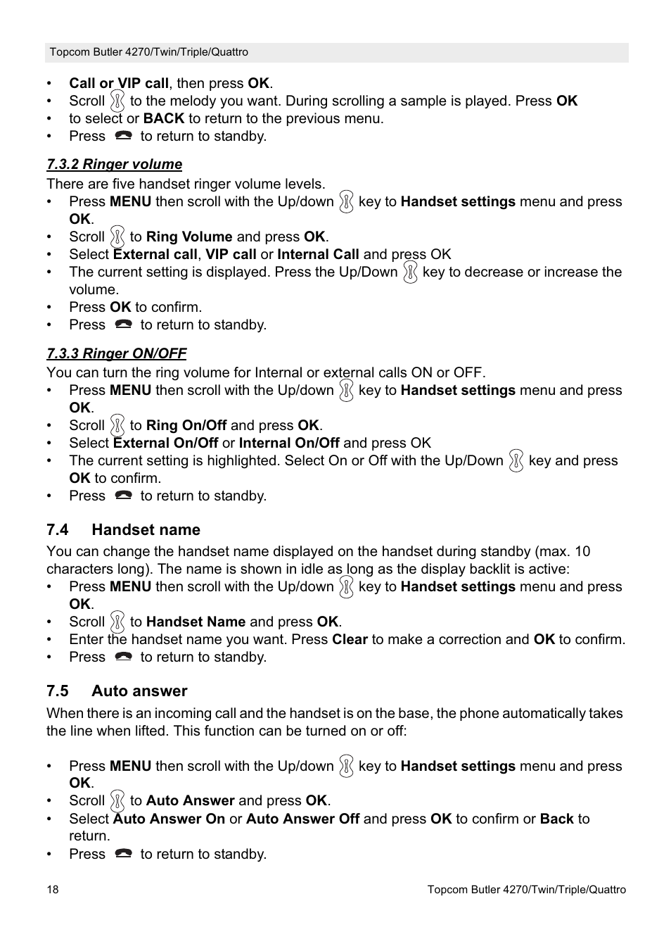Topcom BUTLER Twin User Manual | Page 18 / 28