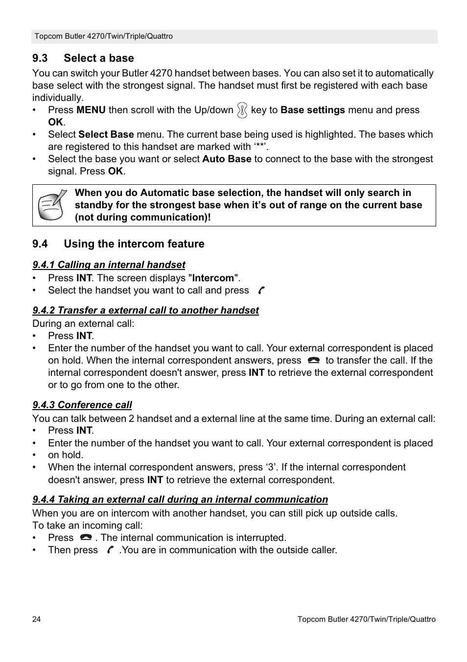 Topcom BUTLER Twin User Manual | Page 24 / 28