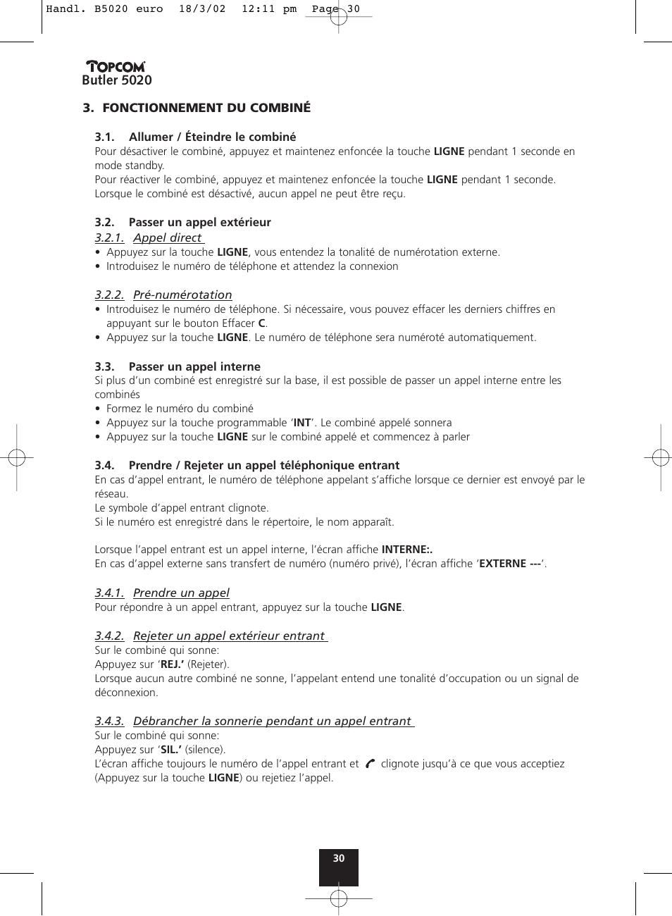 Topcom BUTLER 5020 User Manual | Page 30 / 84