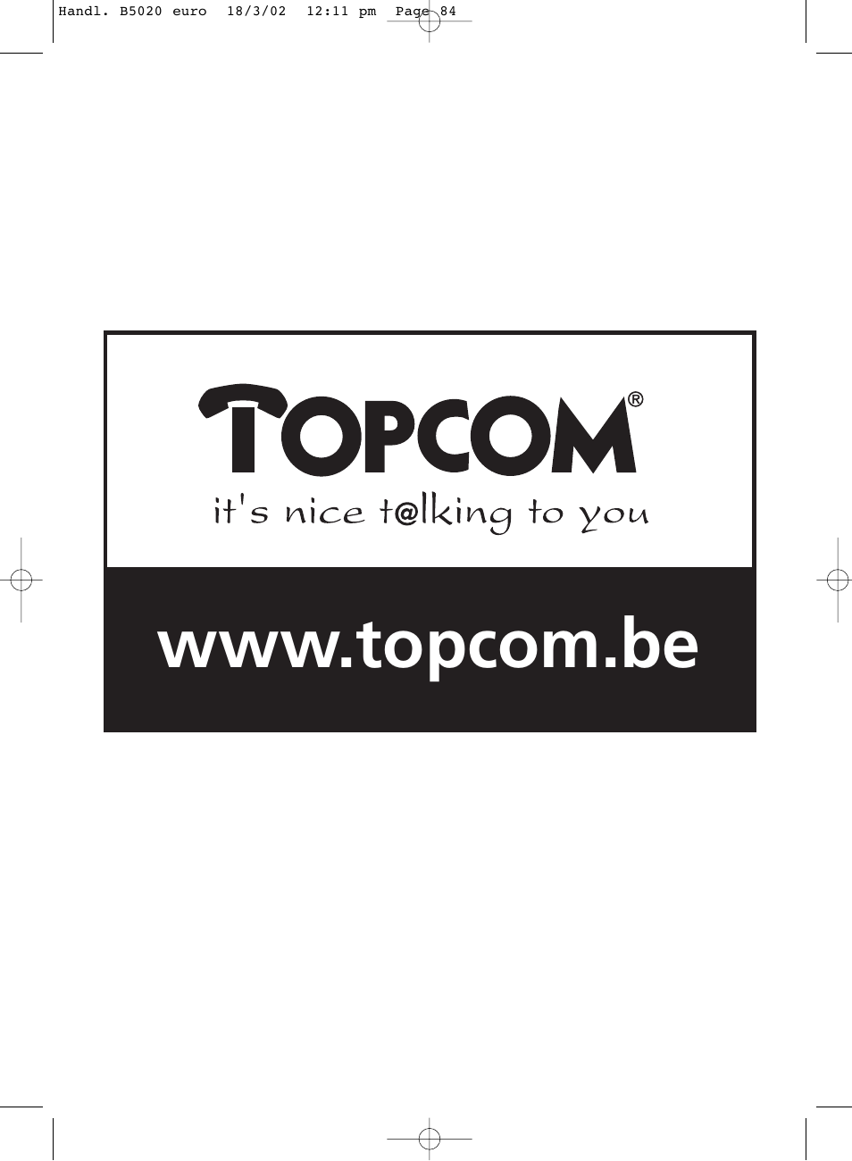 Topcom BUTLER 5020 User Manual | Page 84 / 84