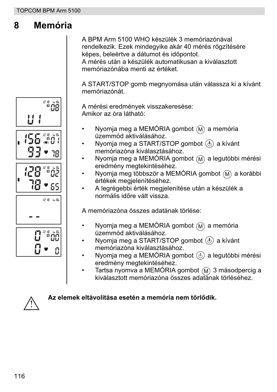 8memória | Topcom BPM ARM 5100 WHO User Manual | Page 116 / 160