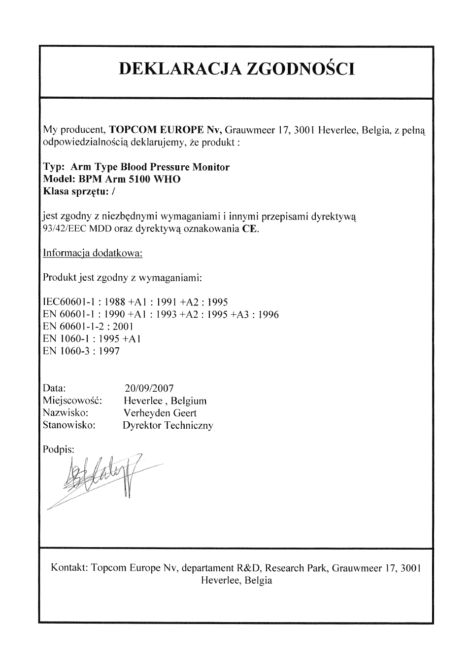 Topcom BPM ARM 5100 WHO User Manual | Page 159 / 160