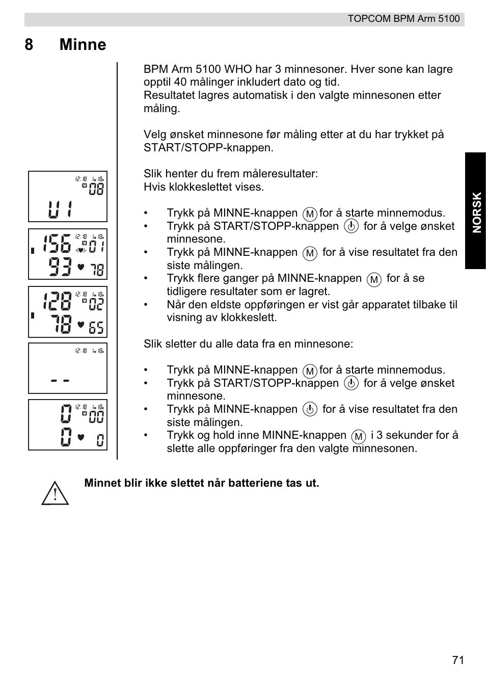 8minne | Topcom BPM ARM 5100 WHO User Manual | Page 71 / 160