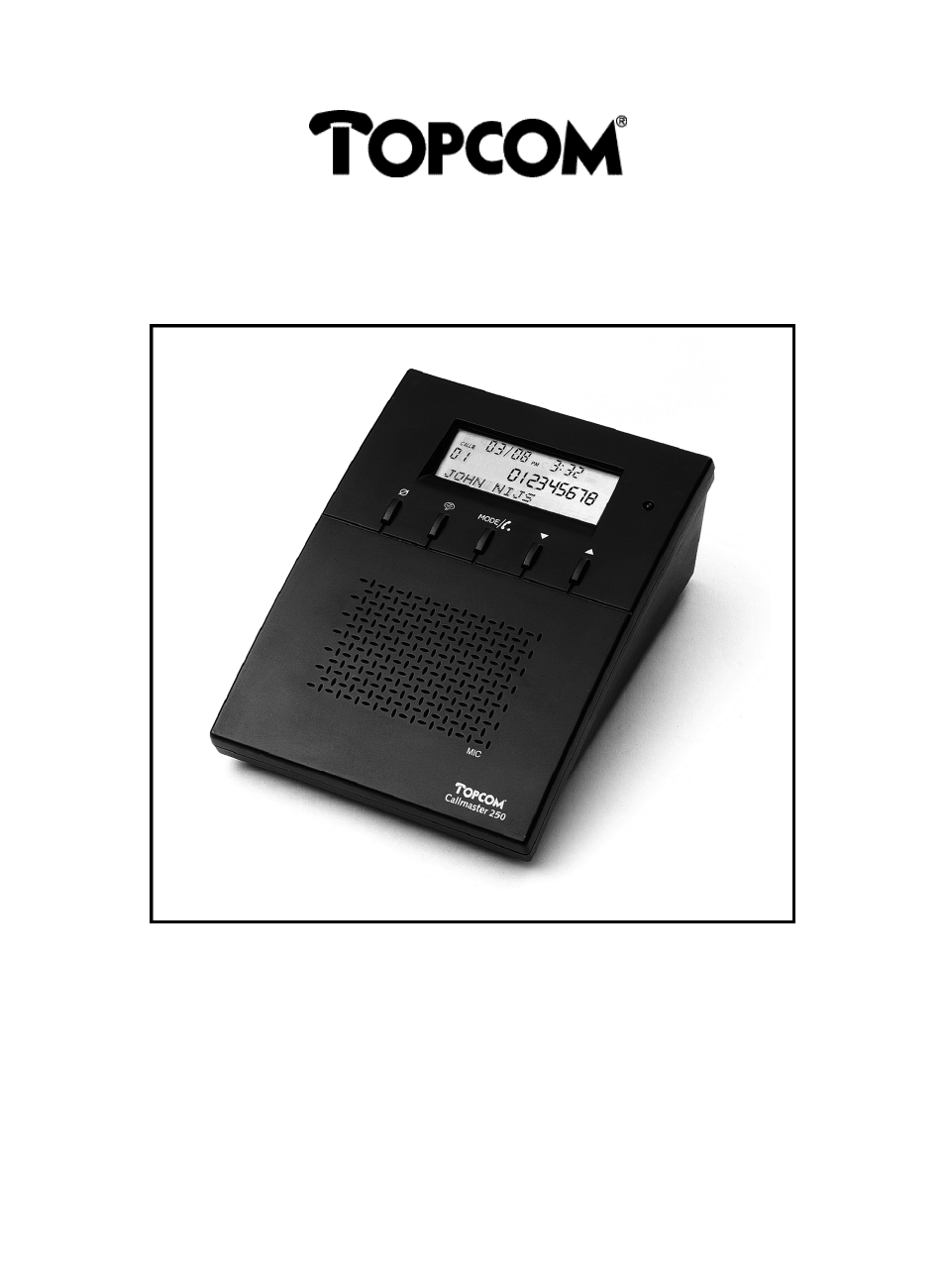 Topcom CALLMASTER 250 User Manual | 62 pages