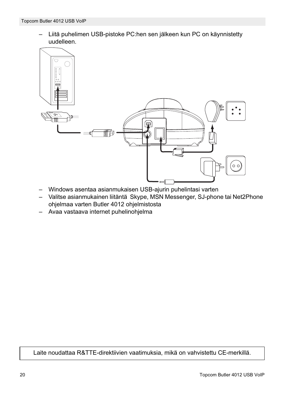 Topcom Butler 4012 User Manual | Page 20 / 28