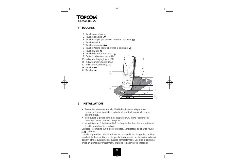 Topcom COCOON 85 User Manual | Page 16 / 47