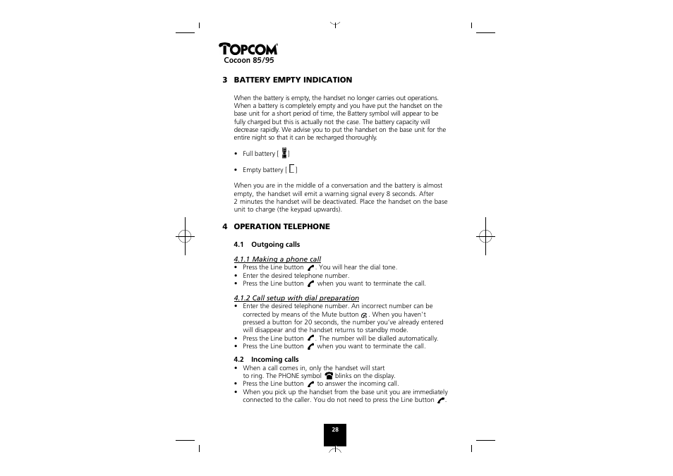 Topcom COCOON 85 User Manual | Page 28 / 47