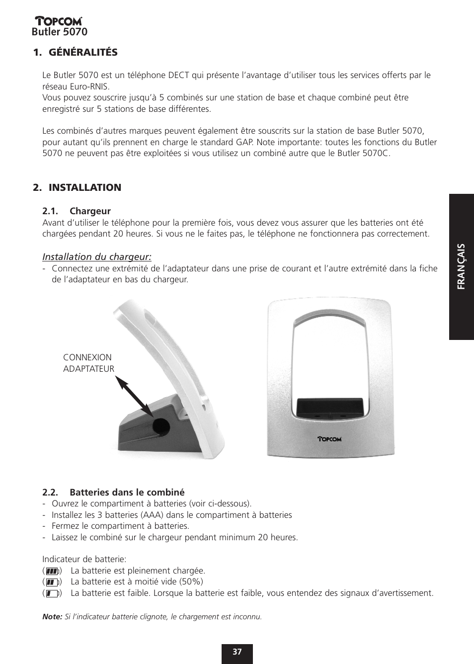 Butler 5070 | Topcom BUTLER 5070 User Manual | Page 37 / 124