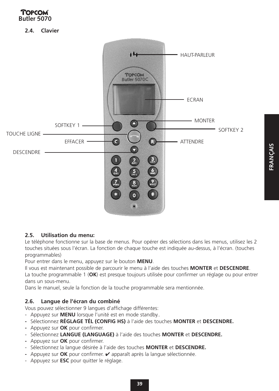 Butler 5070 | Topcom BUTLER 5070 User Manual | Page 39 / 124