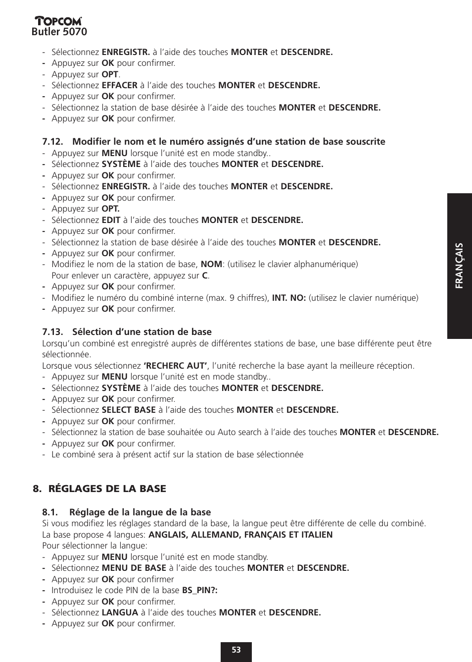 Topcom BUTLER 5070 User Manual | Page 53 / 124