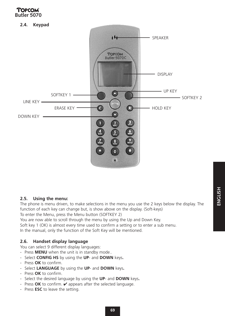Butler 5070 | Topcom BUTLER 5070 User Manual | Page 69 / 124