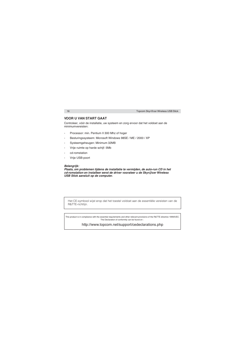 Topcom Wireless USB Stick User Manual | Page 16 / 132