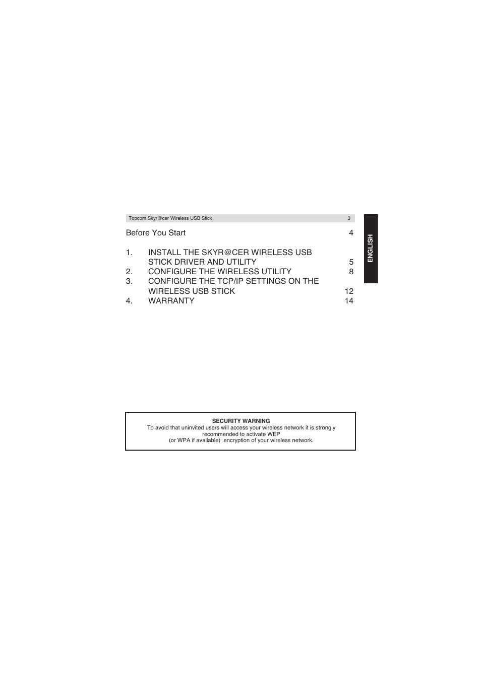 Topcom Wireless USB Stick User Manual | Page 3 / 132