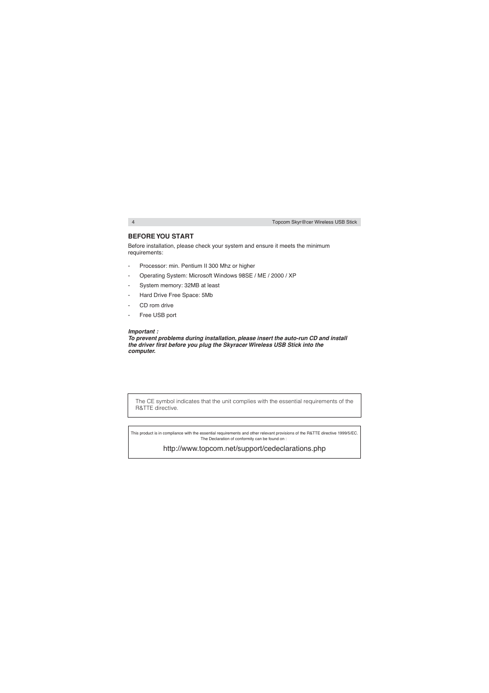 Topcom Wireless USB Stick User Manual | Page 4 / 132