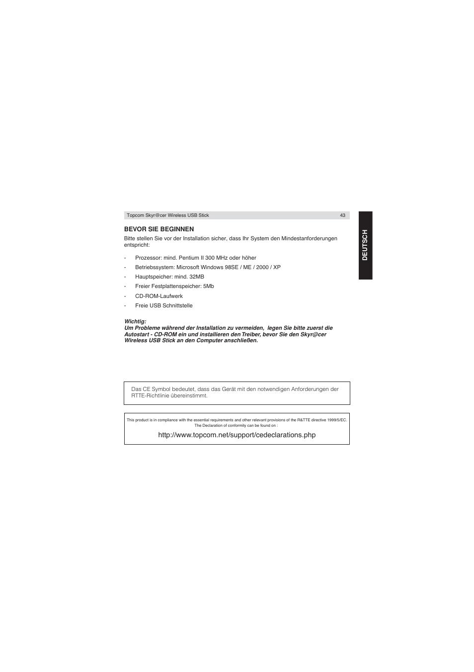 Topcom Wireless USB Stick User Manual | Page 43 / 132