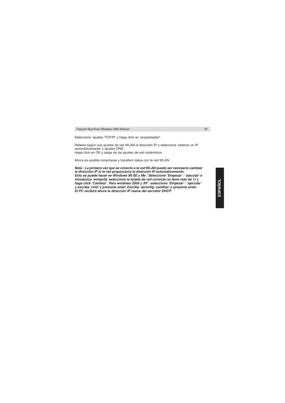 Topcom Wireless USB Stick User Manual | Page 67 / 132