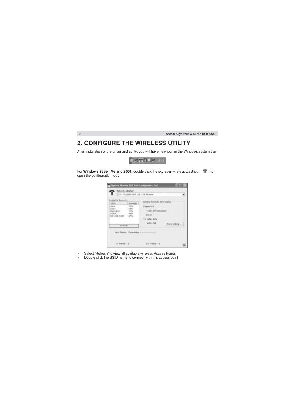 Configure the wireless utility | Topcom Wireless USB Stick User Manual | Page 8 / 132
