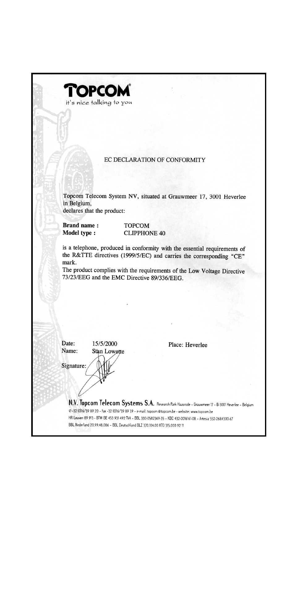 Topcom CLIPPHONE 40 User Manual | Page 27 / 28