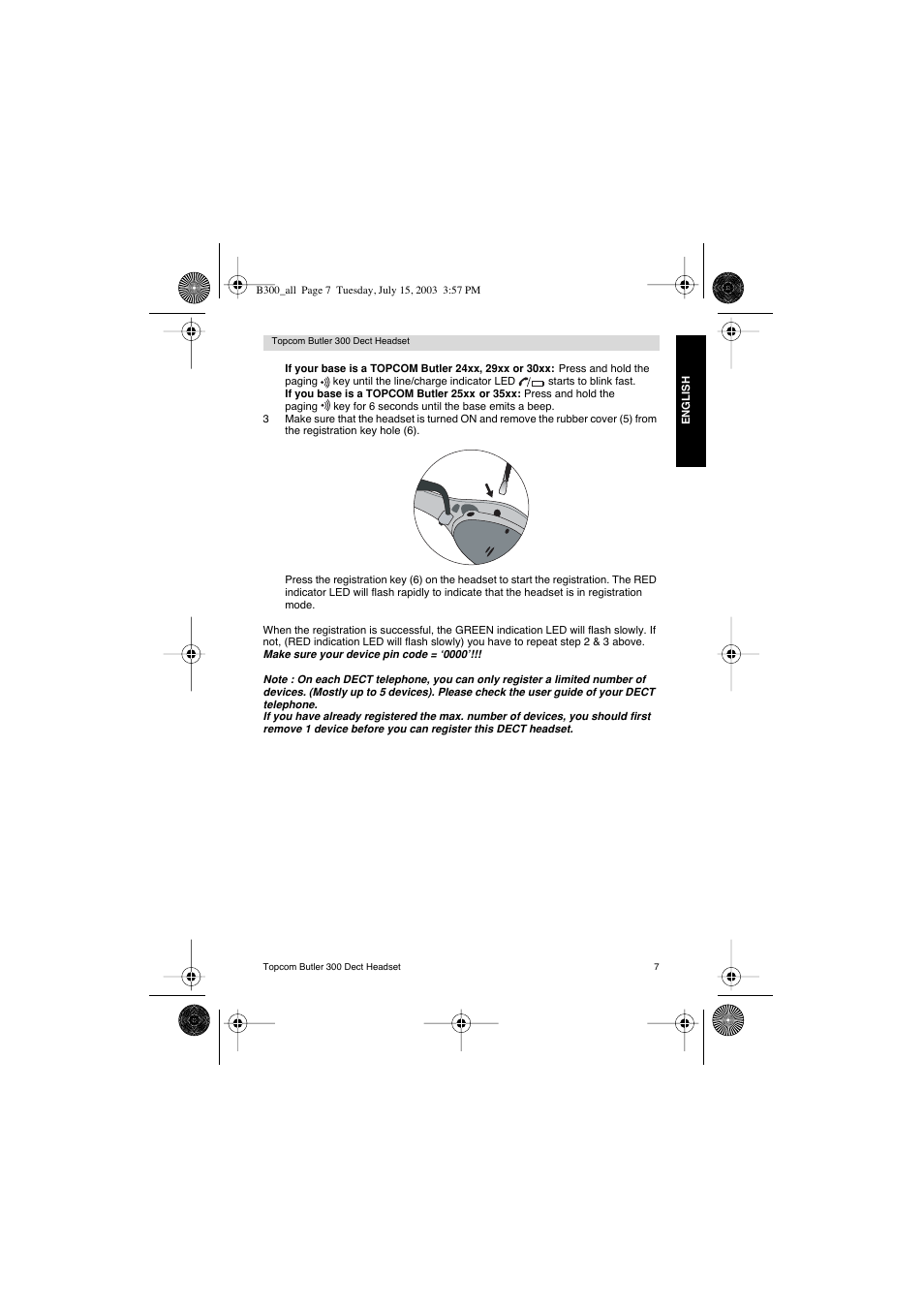 Topcom BUTLER 300 DECT User Manual | Page 7 / 100