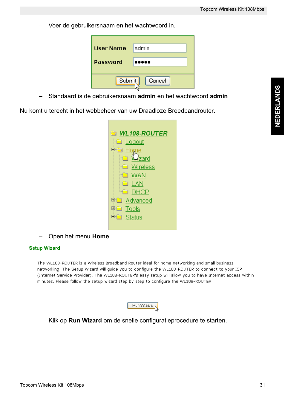 Topcom Wireless Kit 108MBPS User Manual | Page 31 / 100