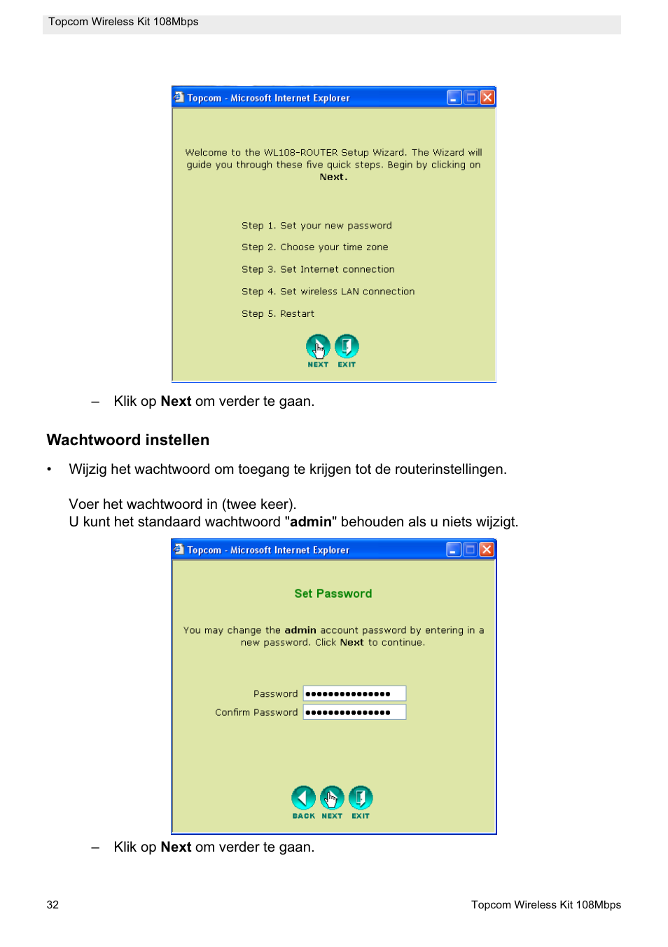 Topcom Wireless Kit 108MBPS User Manual | Page 32 / 100